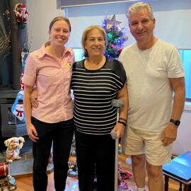 Cabrini 'At Home' care physio with patient and her husband