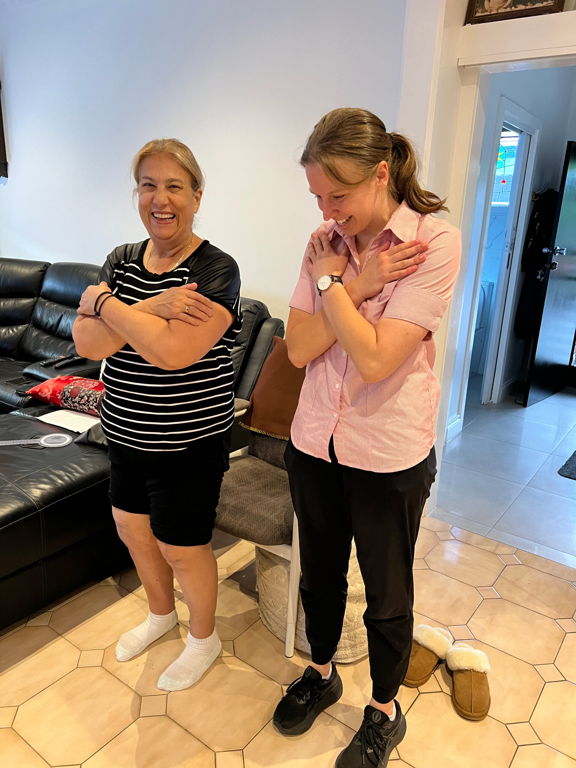 Cabrini At Home Care physio Amber and patient Virginia