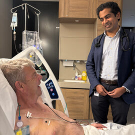 Dr Hari Wimaleswaran and NLCSP patient Patrick Griffin