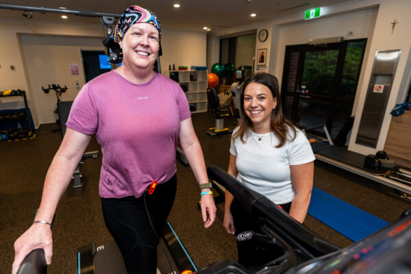 Cabrini Research - Exercise physiologist - Nicole with patient in Cancer Exercise Laboratory