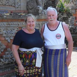 Patient Meredyth (before her stroke), with husband Peter in Bali