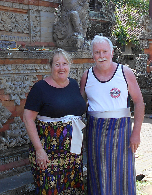 Patient Meredyth (before her stroke), with husband Peter in Bali
