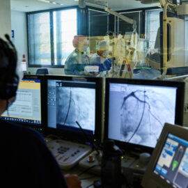 Patient undergoing cardiac catheterisation
