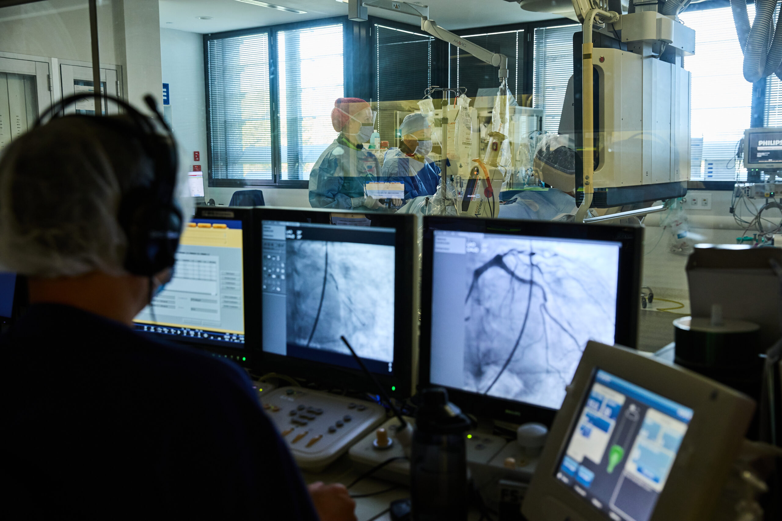 Patient undergoing cardiac catheterisation